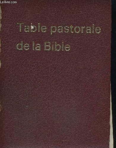 Table pastorale de la Bible