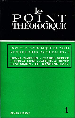 Recherches actuelles, I . Institut catholique de Paris